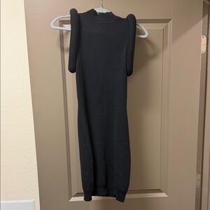Fashion Nova Black Sleeveless Midi Knit Dress